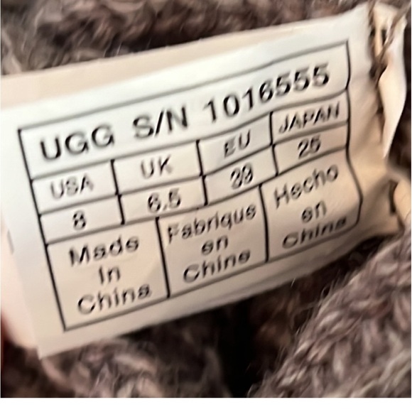 UGG Women's Classic Cardy Grey Knit Sweater Button Boot Size 8 - Picture 8 of 11